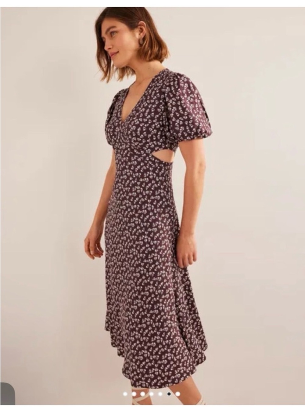 Boden Cut Out Floral Daisy Ditzy Midi Length Tea Dress Purple NWT Size 10